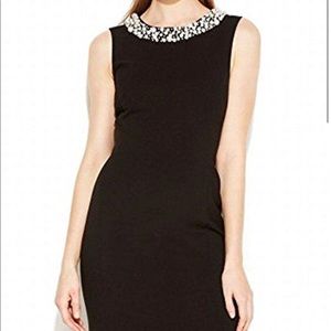 Calvin Klein Petite Dress w/ Pearl Neck